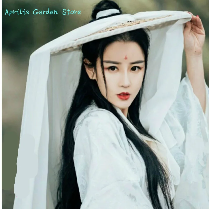 Women's Photography Props Martial Arts Ancient Style Bamboo Hat Cover Photo Cover Veil Ancient For Garden Cosplay Head Umbrella