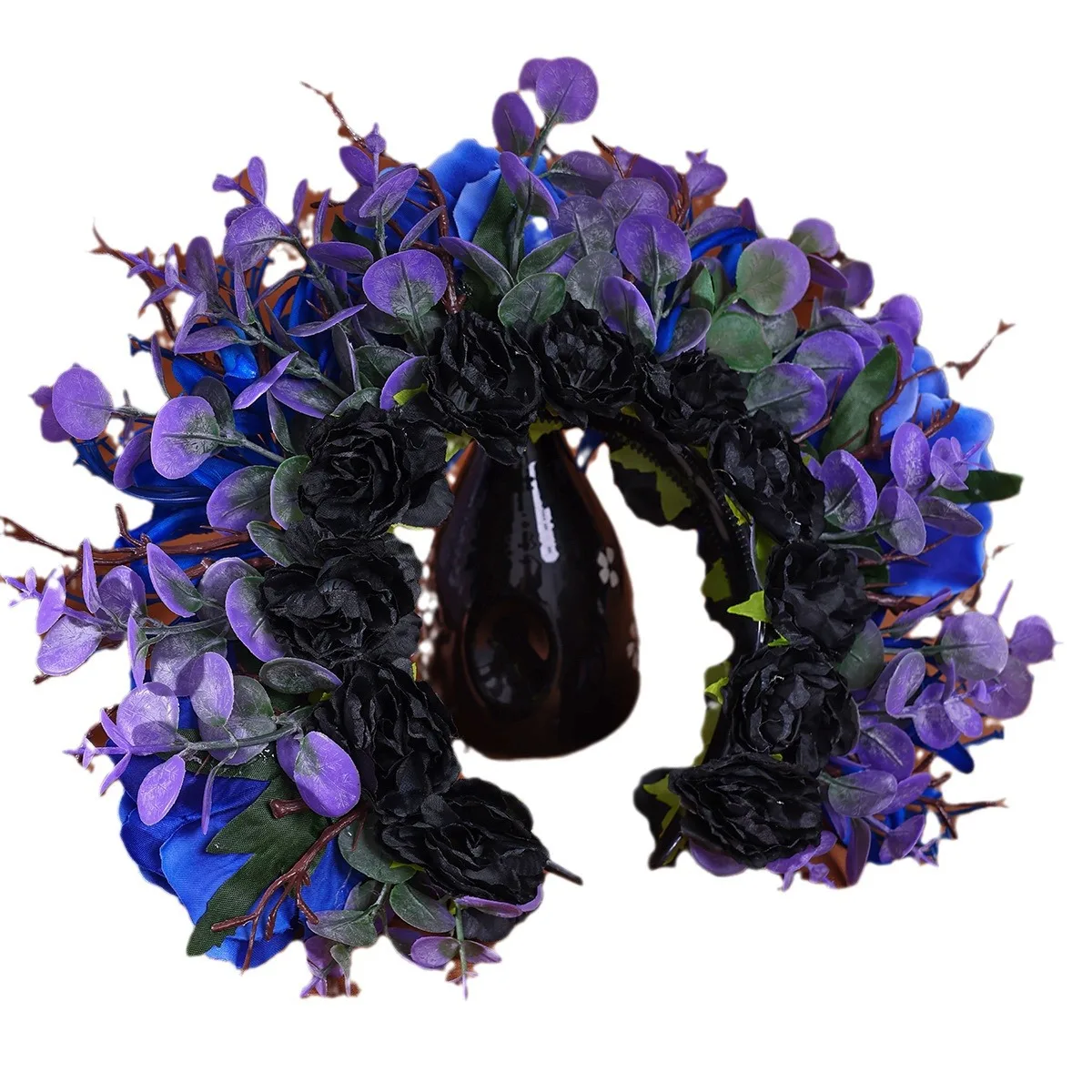 

Высококачественные повязки для волос с синей розой, женские роскошные свадебные повязки для фотосессии, китайские традиционные повязки для волос с большим цветком