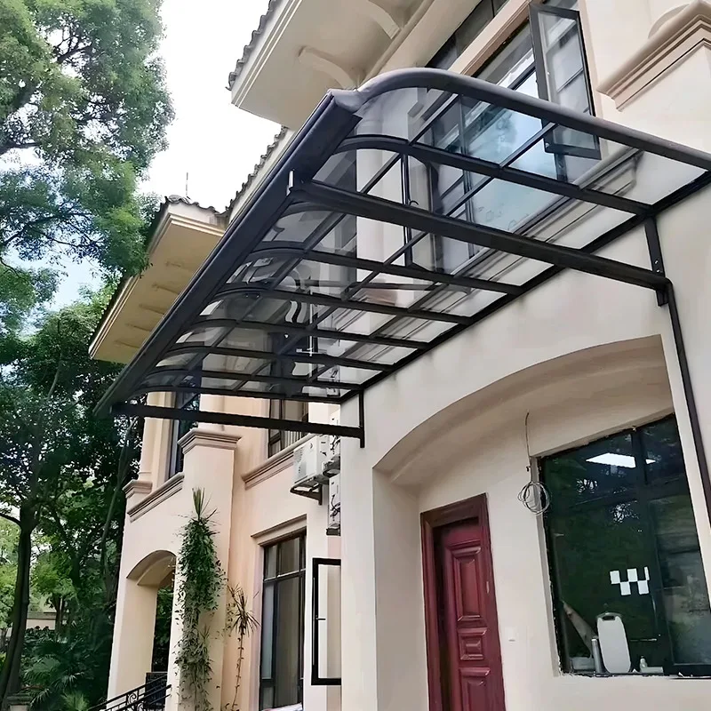 Modern Design Outdoor Villa Rain Protection Balcony Canopy Fast Delivery Aluminum Alloy Frame Fixed Style Sunshade Heat
