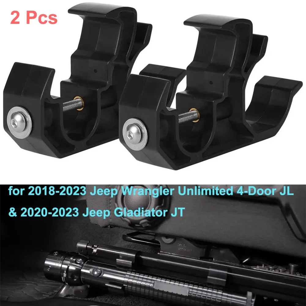 Flashlight Holder Bracket Mount for Jeep 2018-2023 Jeep Wrangler Unlimited 4-Door JL & 2020-2023 Jeep Gladiator JT