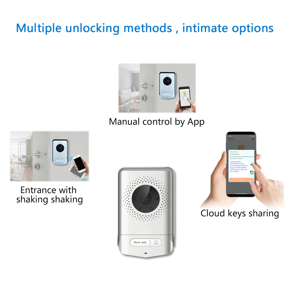 CCL 7 Inch Video Intercom Door Phone 4-Wire with Wireless Ringbell Camera Doorbell  For Villa System Unlock with Shaking