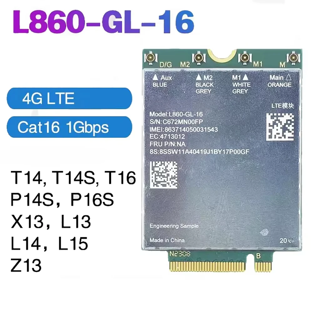 L860-GL-16 LTE Cat16 Module For T14 T16 P14S P16S X13 L13 L14 L15 Gen3 Laptop XMM7560R+ M.2 Key-B WIN11 view 3