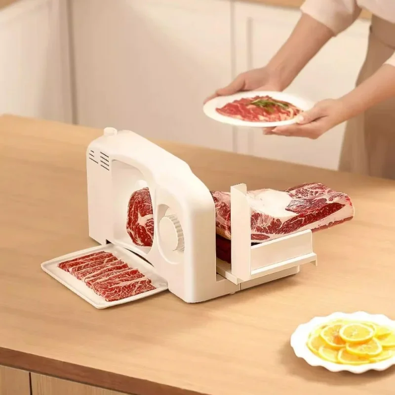 220V Electric Lamb Roll Slicer Small Frozen Fatty Beef Cutting Machine Folding Meat Slicer Slicing Machine