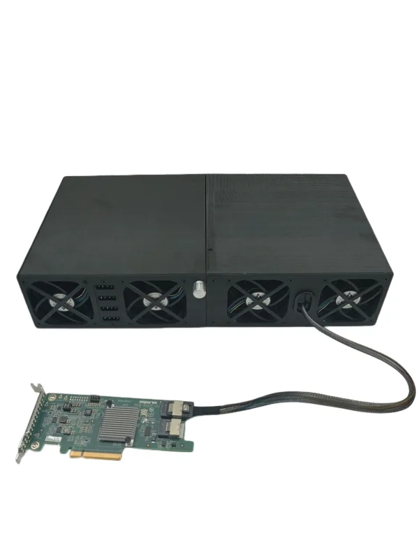 12-Bay Hard Drive Expansion Cabinet, External NAS Storage Enclosure with 12G Backplane, Support Multi-Cage Series Connection
