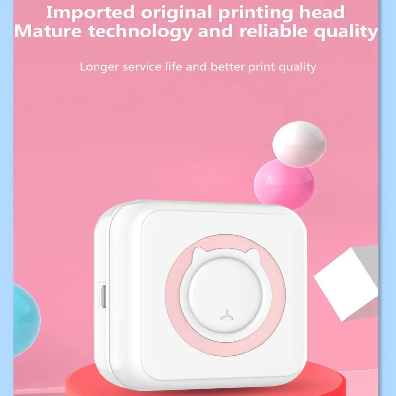 Pocket Thermal Mini Printer Bluetooth 203dpi Photo Label Memo List No Ink Printing Wireless Portable Printer with PU Travel Case