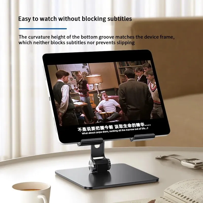 Foldable Carbon Steel Mobile Phone & Tablet Stand Holder Adjustable for Home Living & Office Use