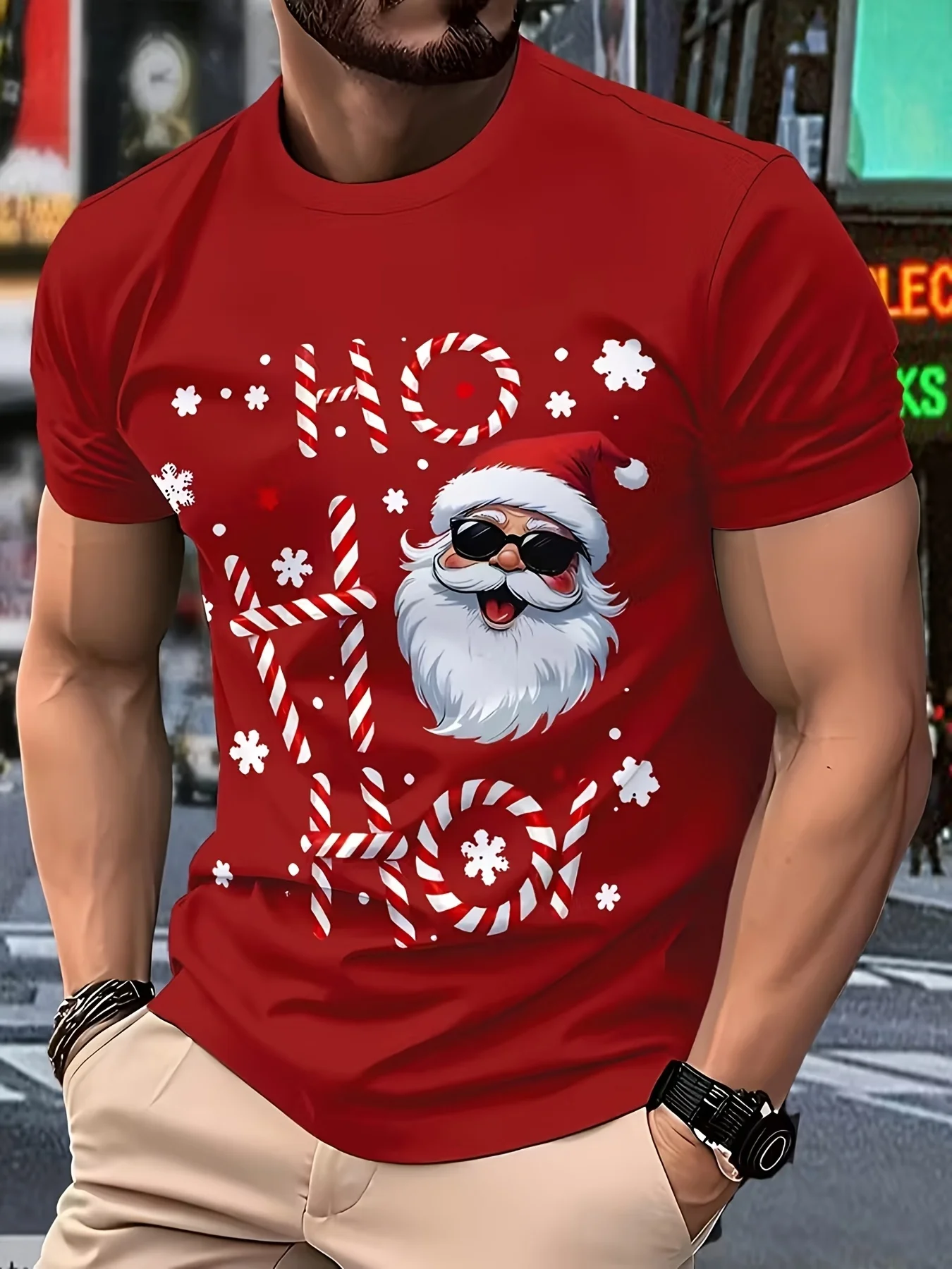 Men Fashion Christmas Print T‑Shirt, Fake Suit Tuxedo Xmas Wreath Snowflake Art Short Sleeve Crew Neck Holiday Casual Tee