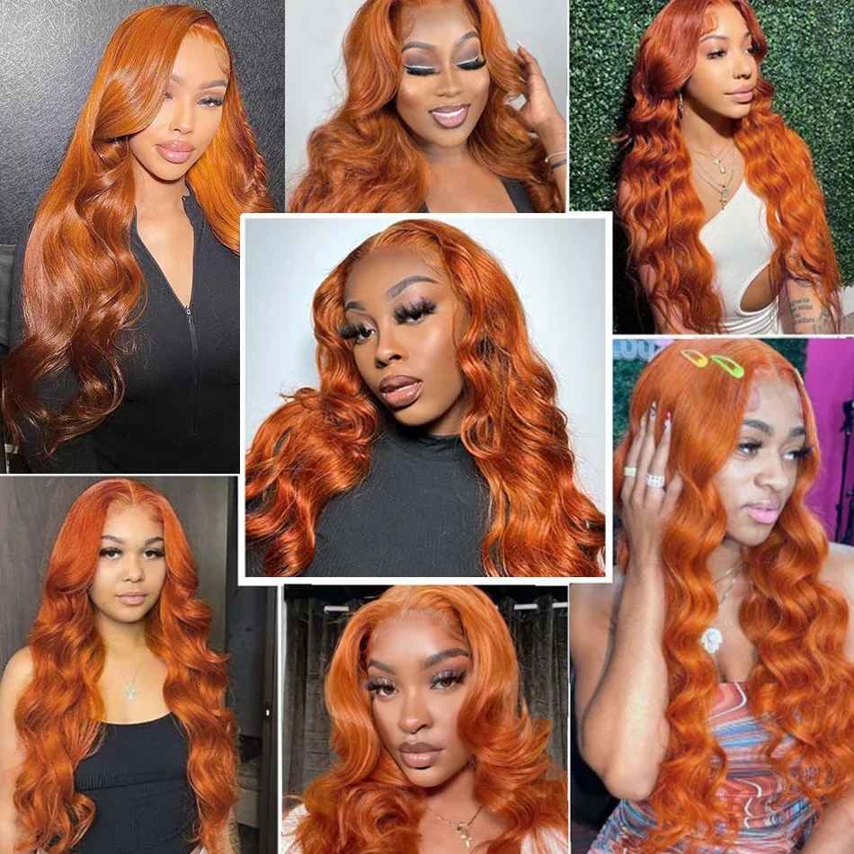 Ginger Lace Front Wigs Human Hair Body Wave 13x6 HD Lace Frontal Wig Human Hair for Women 13x4 Water Wave Lace Front Colored Wig