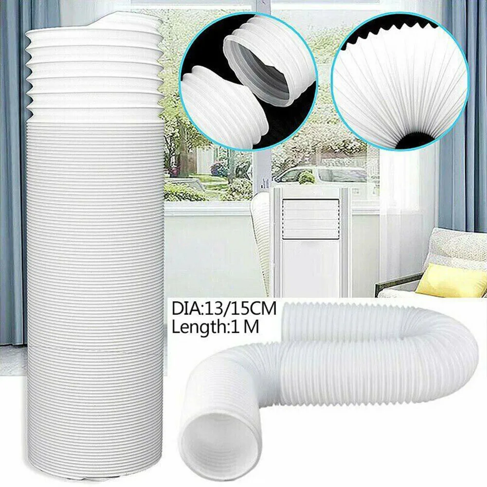 13/15cm Exhaust Pipe Air Conditioner Pipe Pipe Duct Extension Portable White Extra Long Home Improvement PVC+steel Wire