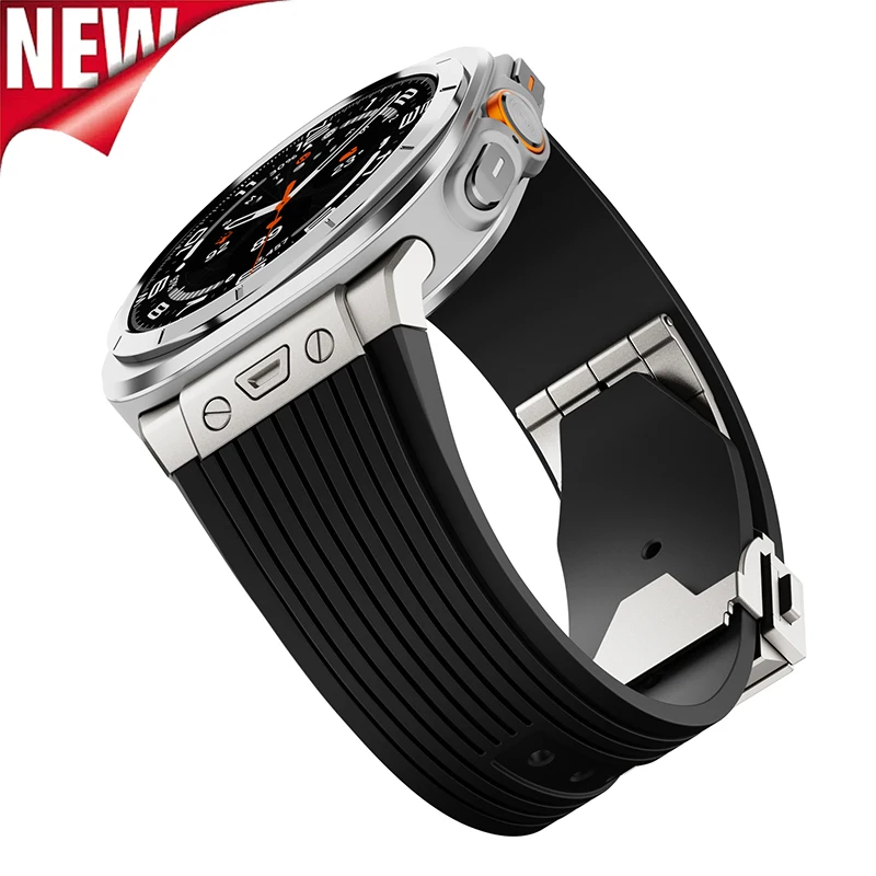 Luxuriöses Herrenarmband für Samsung Galaxy Watch 8 Ultra 2025, 47 mm, Sport-Silikonarmband für Samsung Galaxy Watch 7 Ultra 47 mm