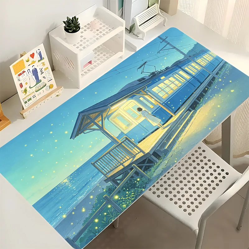 Rubber Mouse Pad Game Accessories Varmilo Keyboard Pad PC Computer Desk Mat Healing scenery Anime Mousepads Gaming Desktop Decor