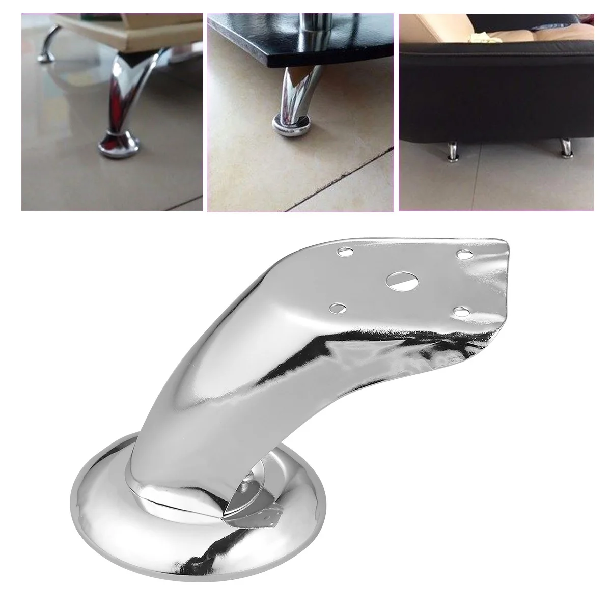4 Stück 5 Löcher Möbelbeine Unterstützung Sofa Couchtisch Beine rutschfest langlebig Bodenschutz Home Decor Tool Modern Silber