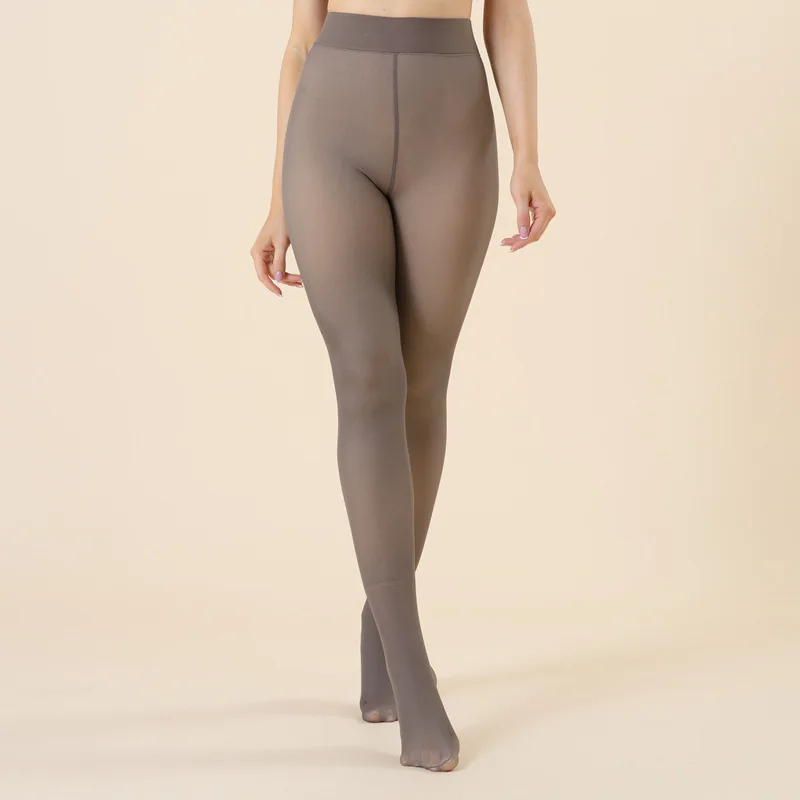 Winter Warme Thermische Strumpfhosen Nahtlose Transluzente Fleece Schlank Elastizität Strumpfhosen Frau Push-Up Verdicken Strümpfe Streetwear – Detail 25