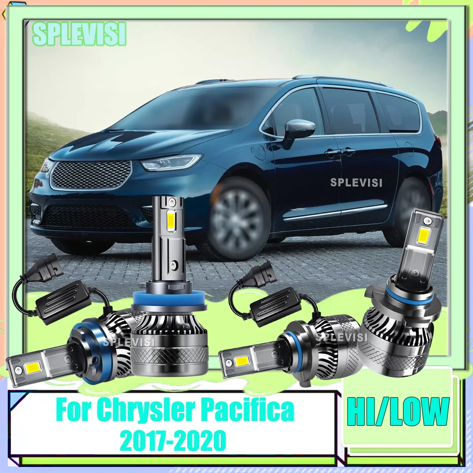 

200W 6000K Xenon White Headlight Bulbs 12v Reduces Eye Strain for Safer Long Drives For Chrysler Pacifica 2017 2018 2019 2020