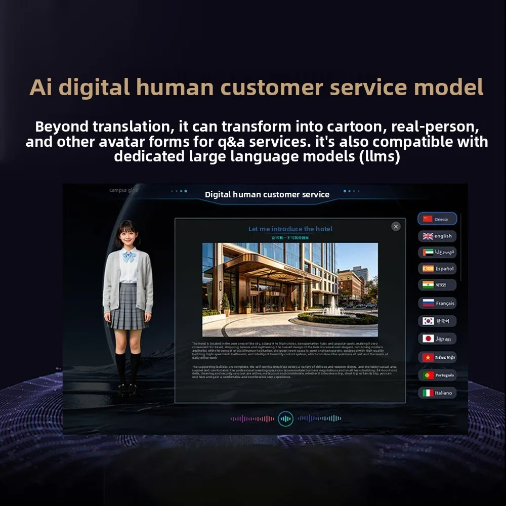 AI Dual Screen Translator A5 Two Way Simultaneous Interpretation for Travel Business AI Customer Service Digital Human