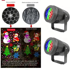1PC Snow Flack Natal Projector Laser Light, 16 DwaterProof Rotary Water Proof Patterns Christmas Led Lights Stage Christmas Decoration 8 Main Lamping Sales that lights up with palms - №8