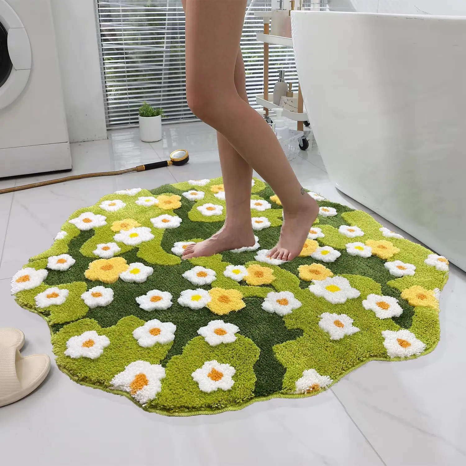 

Fre Sle Moss Flower Carpet Simple Home Use Plu Water Absorbent Anti Slip Mat Bedroom Batoom Cooln Isolating Blanket