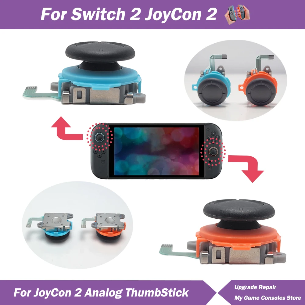 

10pcs Blue Orange Thumb Stick for Nintendo Switch 2 NS2 Joy-Con 2 Left Right Button 3D Analog Joystick for JoyCon 2 Replacement