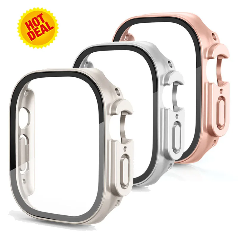 3er Pack Glas gehäuse für Apple Watch Ultra 49mm Armband Smartwatch PC Stoßstange Displays chutz gehärtete Abdeckung iwatch Serie Zubehör