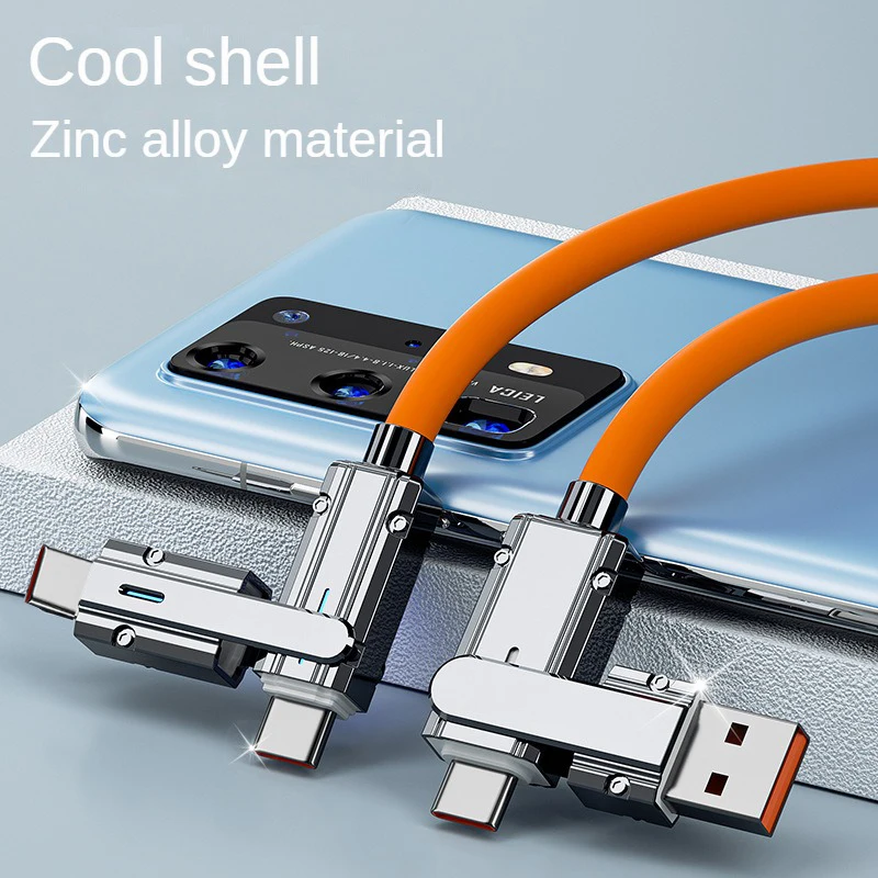 

New 120W USB Type-C Charging Cable for 4A Silicone Cord Fast Charging Wire with PVC Jacket