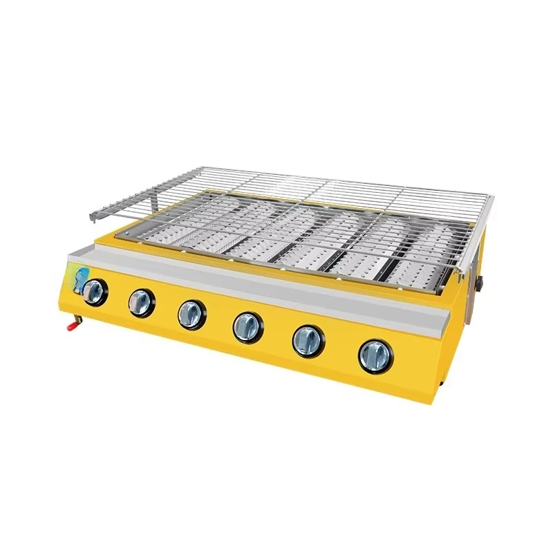 

New Stainless Steel Gas Grill Oyster Sausage Grill Fish Scallop Skewers Street Snacks