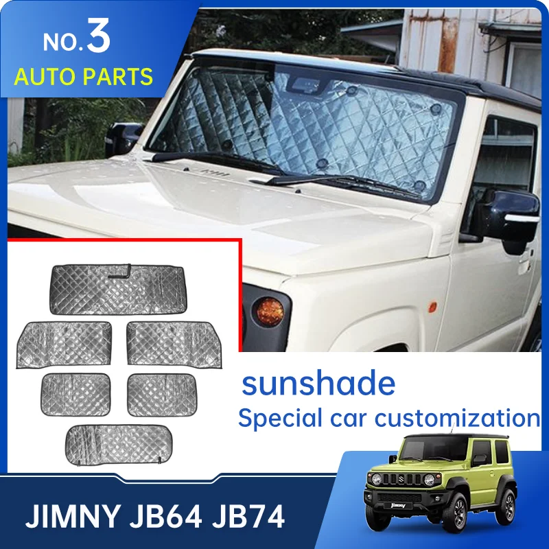 Windshield Sunshade Kit  For Suzuki Jimny JB64 Sierra JB74W 2019 2022 6 PCS Sunshade Car Sunshade Shade