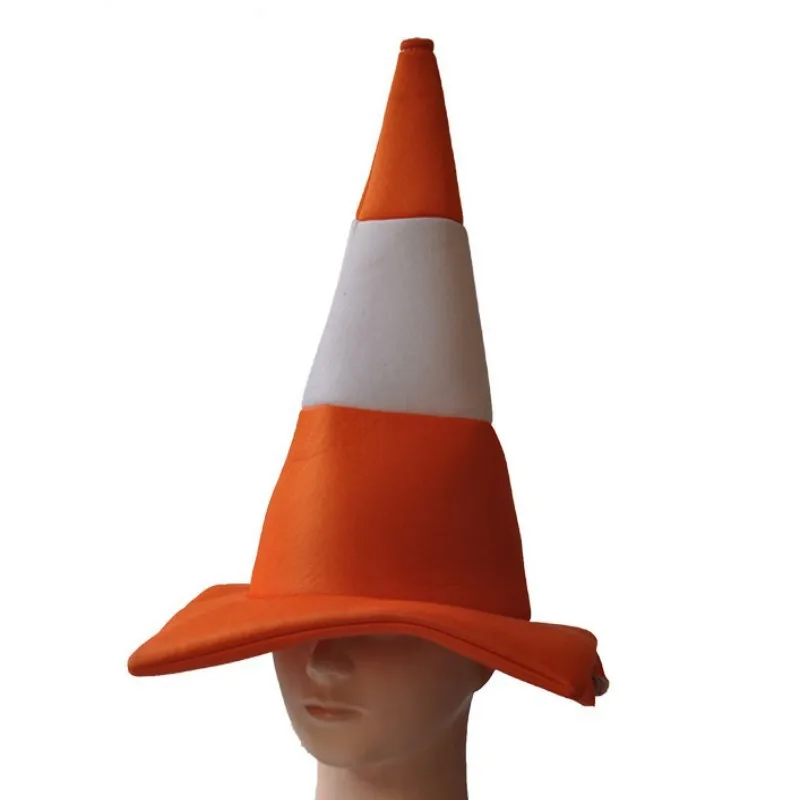 New Funny Foldable Traffic Cone Hat Dress Up Masquerade Stage Hat Role Play All Age Halloween Costume Funny Hat Cosplay Event 3