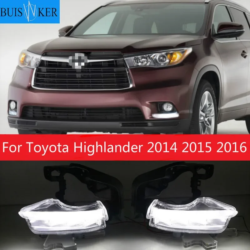 

Car Led Daytime Running Lights Front Grille Driving Fog Lights For Toyota Highlander 2014 2015 2016