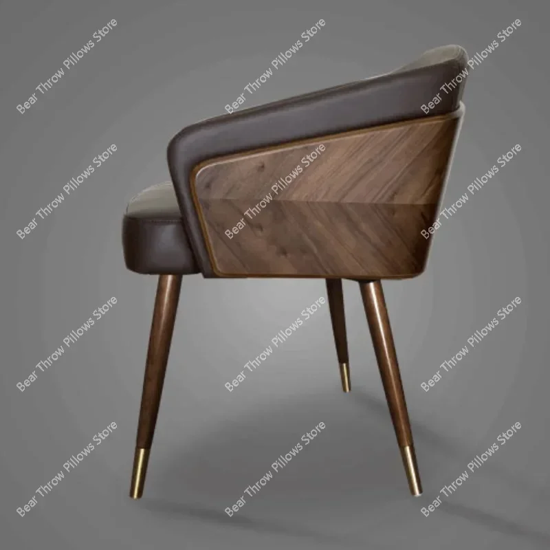 Modern Minimalist Dining Chair Luxury Wooden Armchair High Quality Lounge Chairs Comfortable Seat Kitchen Furniture HY50DC