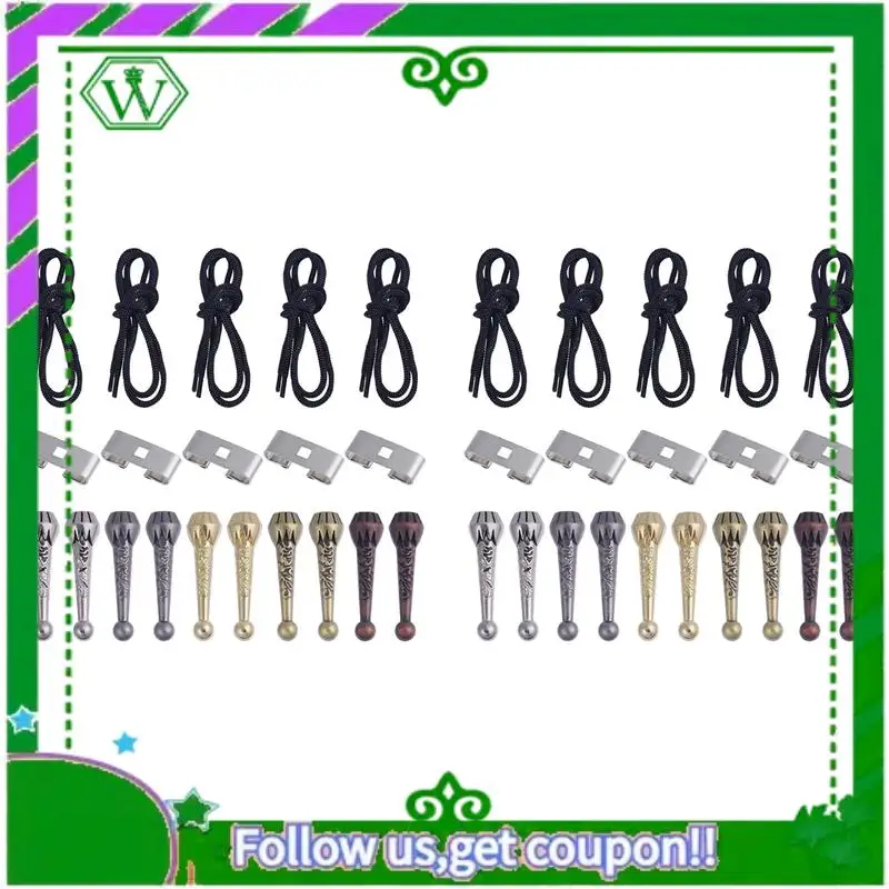 A18P-40Pcs بولو التعادل صنع عدة سلك معدني نهاية قبعات DIY بها بنفسك بولو التعادل صنع عدة مع سلك معدني ينتهي بولو التعادل المنزلق مشبك