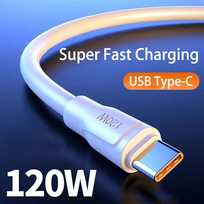 

120W Super Fast Charge Type C Cable for Xiaomi Mi 12 Pro Redmi POCO Huawei Mate40 Mobile Phone Accessories Charger USB C Cable