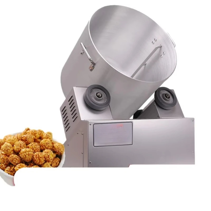 Electric popcorn syrup machine and sugar baster with popcorn mixer