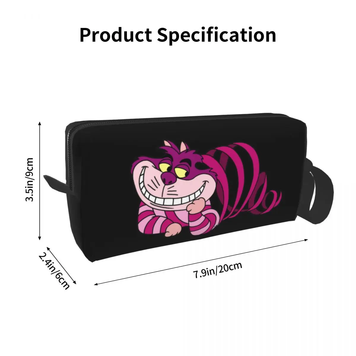 Custom Cheshire Cat Toiletry Bag for Women Alice In Wonderland Cartoon Cosmetic Makeup Organizer Ladies Storage Dopp Kit Case