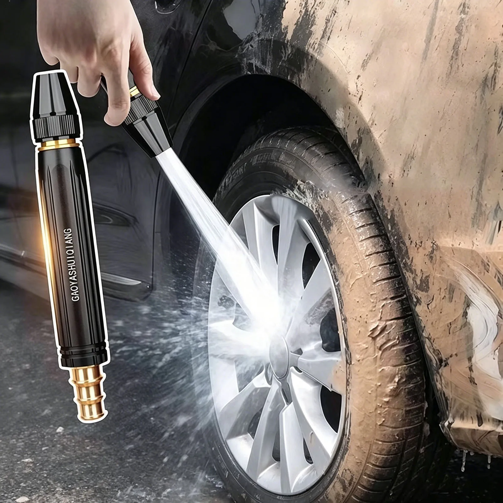 High Pressure Water Gun Nozzle Metal 3 Adjustable Watering Hose Nozzle Sprinkler for Washing Home Cleaning Auto Accessories