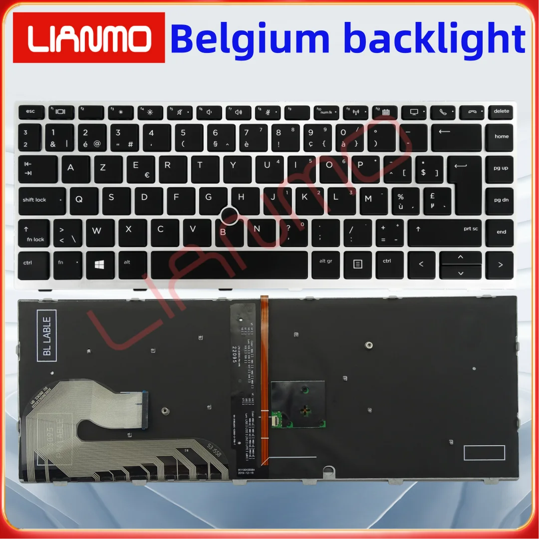 French Belgium Czechoslovakia Latin Language Backlight Keyboard Suitable for HP EliteBook 840 G5 846 G5 745 840 G6 14u G5
