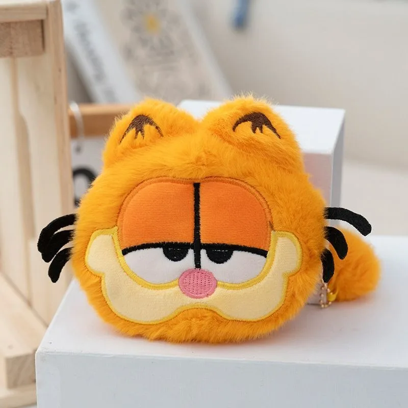 Chaveiro de Pelúcia Kawaii Garfield, Pingente de Boneco de Animal Fofo, Charm para Bolsa e Carteira, Acessórios de Moda
