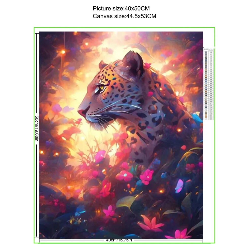 Flower Jungle Leopard Full Diamond Painting Mosaic Dream Animal 5d Diamond Embroidery Square/Round Drill Cross Stitch X1404