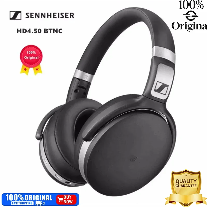 Audífonos Sennheiser HD4.50BTNC, Auriculares Estéreo con Aislamiento de Ruido, Negros, Auriculares Inalámbricos Bluetooth para Juegos