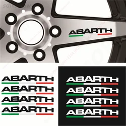 4pcs/lot 2x12cm Car Sticker Styling Decoration Door Wheel rim hub Vinyl Decal For Abarth fiat 500 grande punto bravo panda
