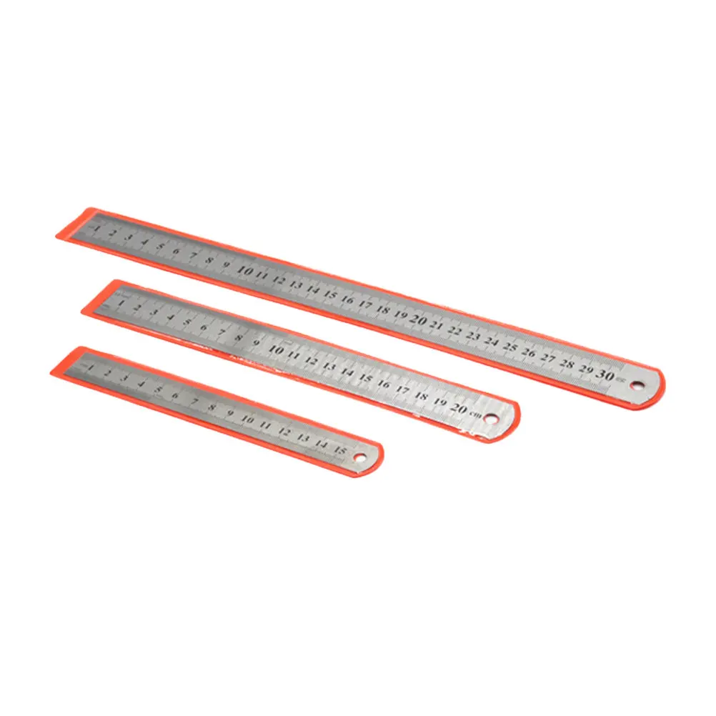 

3pcs 150Mm 300Mm Stainless Steel Straight Ruler Double Scale Drafting Tool For Students Engineers School Supplies Drawing Ruler