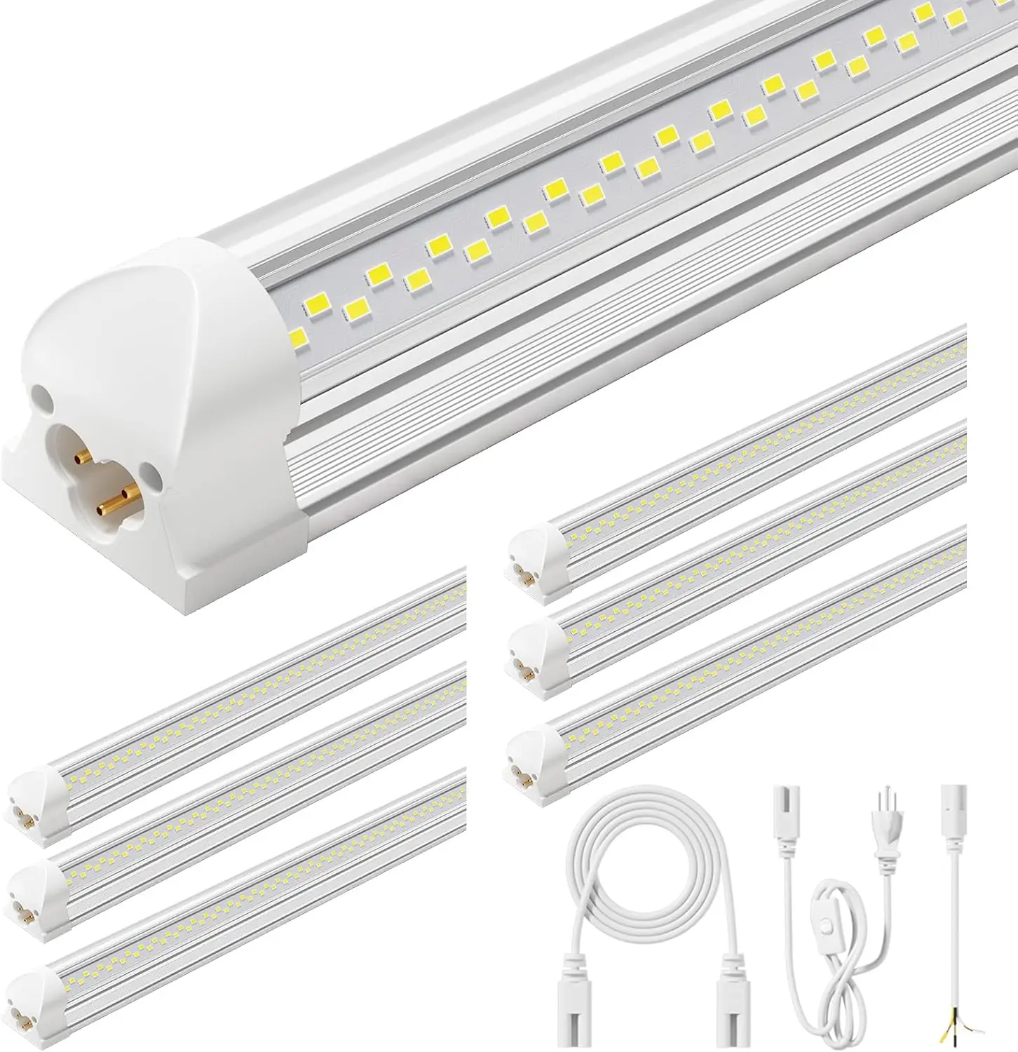 

6-Pack 50W 4ft LED Shop Lights, Super Bright 7500lm, Linkable for Garage Warehouse Basement