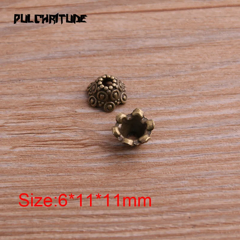 20pcs 6*11*11mm Two Color Receptacle Hollow Flower DIY Spaced Jewelry Accessories Charms For Jewelry Making