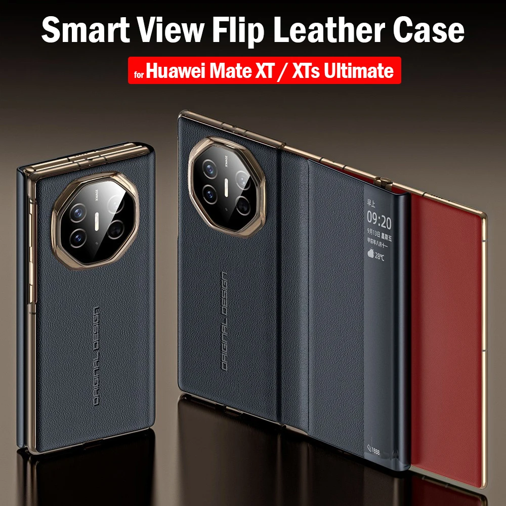 

Smart View Cover for Huawei Mate XT Ultimate / XTs Ultimate Case Luxury Flip Leather Protection Phone Funda Capa
