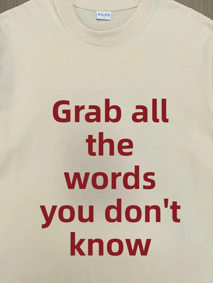 Pure Cotton Short Sleeve T-Shirt Fun Text Summer Student Casual Breathable Comfortable round Neck Pullover Male Female Universal