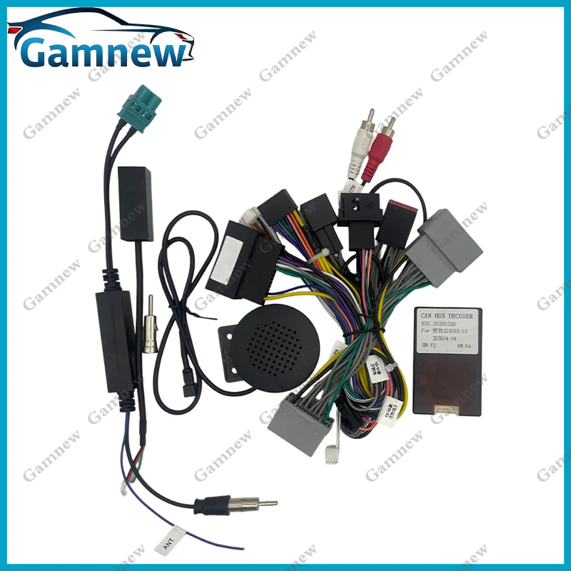 Car 16pin Wiring Harness Adapter Canbus Box Decoder Android Radio Power Cable For Land Rover Discovery 4 2010-2016