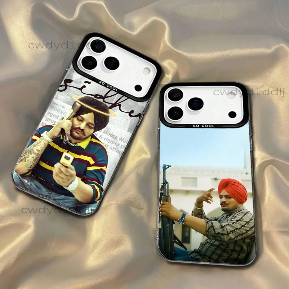 

S-Sidhu Moosewala Rapper Phone Case For iPhone 17,16,15,14,13,12,X,8,Pro,Max,Plus,SE4,Air,Mini HD Black IMD Matte