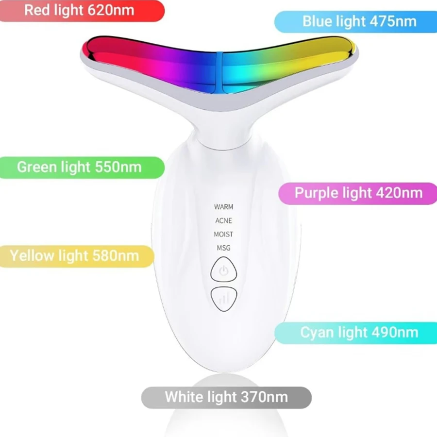 

Face and neck massager,7 color LED facial device, portable skin care tool, suitable for home use,