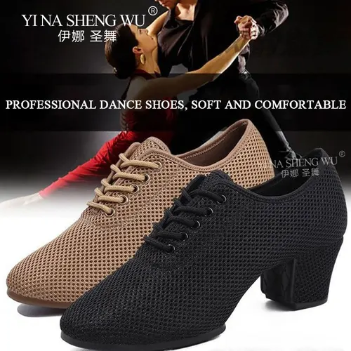 Zapatos de baile latino para mujeres adultas, zapatos de baile profesionales de salón, zapatos de suela blanda, tacones altos, zapatos de baile de entrenamiento práctica para mujeres