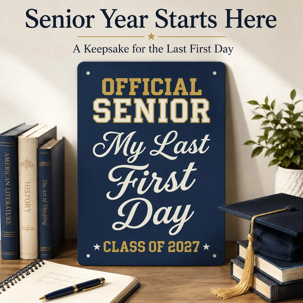 Senior 2027 Tin Sign, Last First Day Photo Prop, Class of 2027 Decor