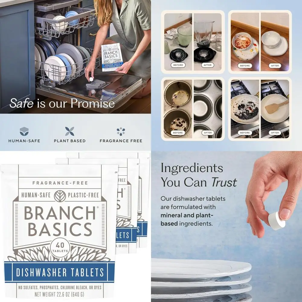 

Мощные чистящие таблетки для посуды, 3 упаковки, 40 штук, без пластика и отдушек, безопасны для людей